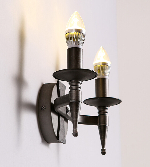 double head american village industrial wind wall lamp living room bedroom balcony stairs aisle wall light