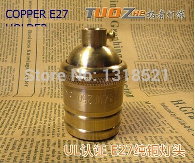 e27 copper lamp socket/vintage lamp holder without the ring pendant/table/wall light lamp base