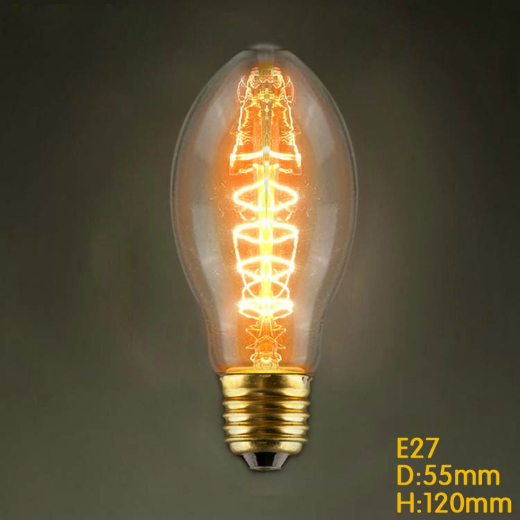 e27 bt53 incandescent vintage edison light bulb ac 220-240v 40w globe retro bulb for