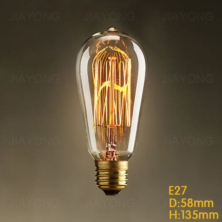 e27 st58 40w edison bulb ac 110v/220v incandescant bulb for living room bedroom party christmas high-end decorative lighting