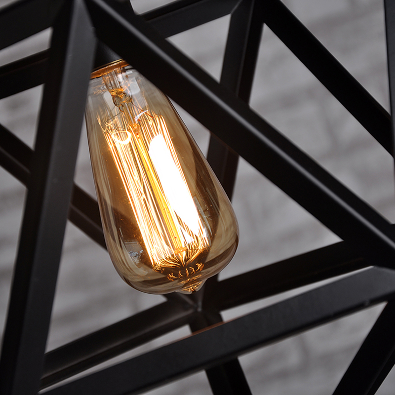 industrial loft style pendant lights matte black iron cage vintage pendant lamp for edison bulb lampfair e27