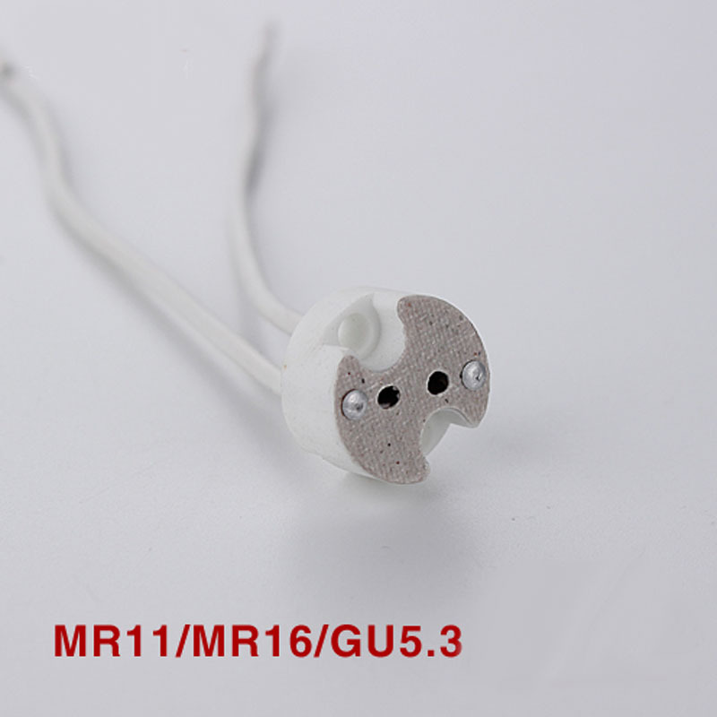 led lamp socket holder base halogen with wire miniature bi-pin base mr11 base socket gx5.3 mr16,100x