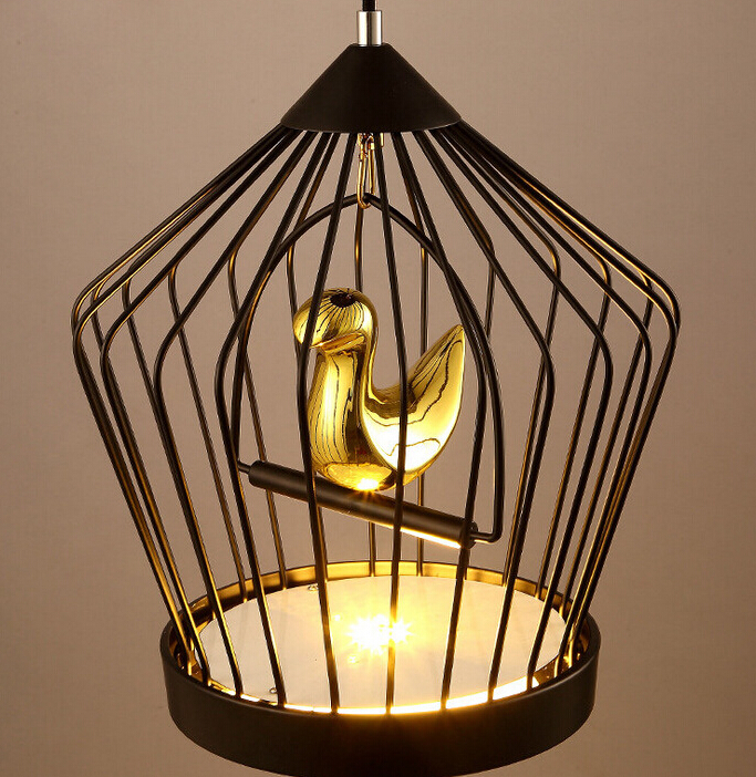 loft industrial retro iron bird cage chandelier led american restaurant cafe bar personality creative chandelier