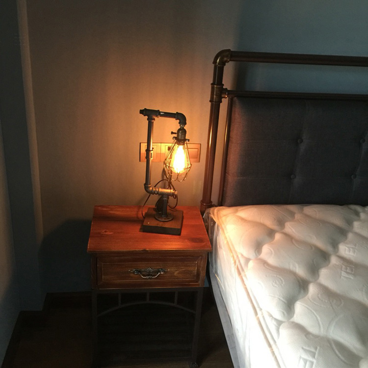 loft vintage industrial water pipe table lamp ac 90-260v for dining room bedroom bedside cafe coffee shop restaurant