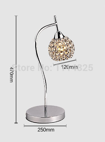 modern k9 crystal table lamp light creative table lamp for living room study bedroom decoration + e14 led bulb
