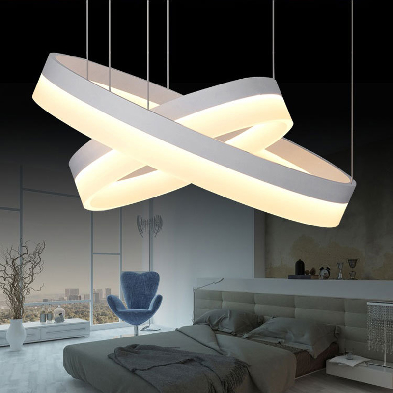 modern led crystal pendant light 2 3 ring for living dining room kitchen circles suspension pendant lights fixture lamp lighting