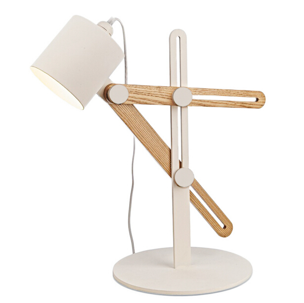 modern simple bedroom bedside decorative table lamp study nordic art creative wooden adjustable table lights
