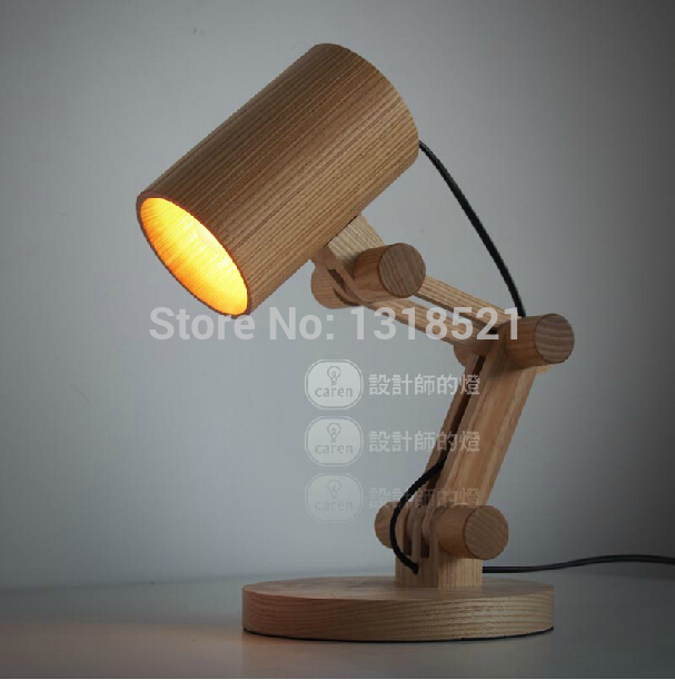 newest design wood table lamps desk light living room bedroom decor 110-240v solid wood table lighting