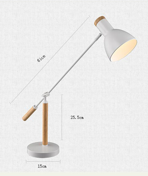 nordic chinese solid wood table lamp simple modern bedroom study adjustable table light