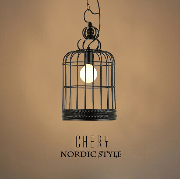 nordic industry retro personality restaurant living room bar cafe creative iron cage chandelier