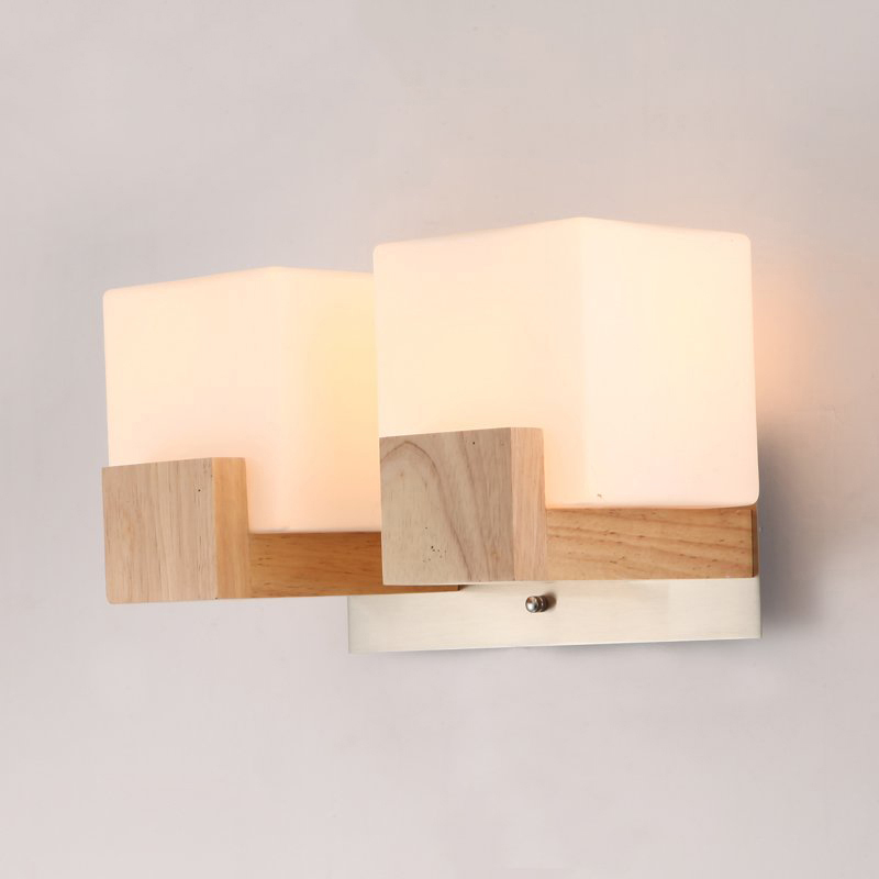 nordic modern industrial wall light restaurant/living bedroom indoor fixtures led wall sconce oak decorative lamp wood luminaire