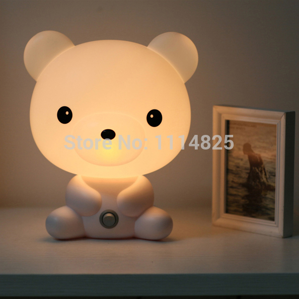novelty pink/white bear led lovely night light lamp reading lamp for study work