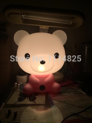 novelty pink/white bear led lovely night light lamp reading lamp for study work