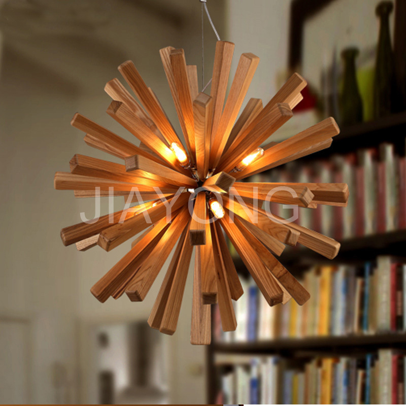 original wooden pendant light creative living room dining room home decor pendant light with 10 bulbs ac 85-265v