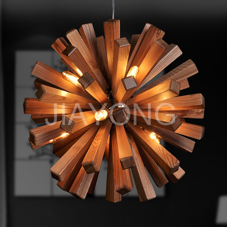 original wooden pendant light creative living room dining room home decor pendant light with 10 bulbs ac 85-265v