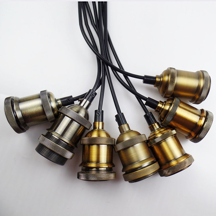selling! vintage pendant light voltage ac 90-260v e27 pendant lamp holder pendente de teto +wire diy lighting lamp holder