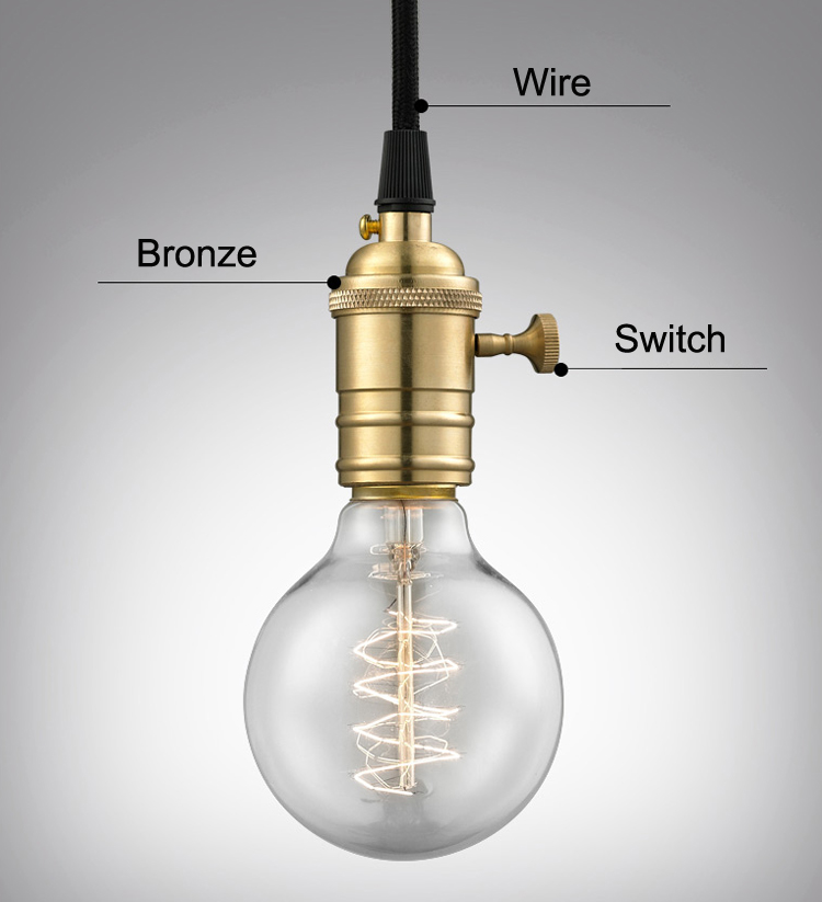 selling! vintage pendant light voltage ac 90-260v e27 pendant lamp holder pendente de teto +wire diy lighting lamp holder