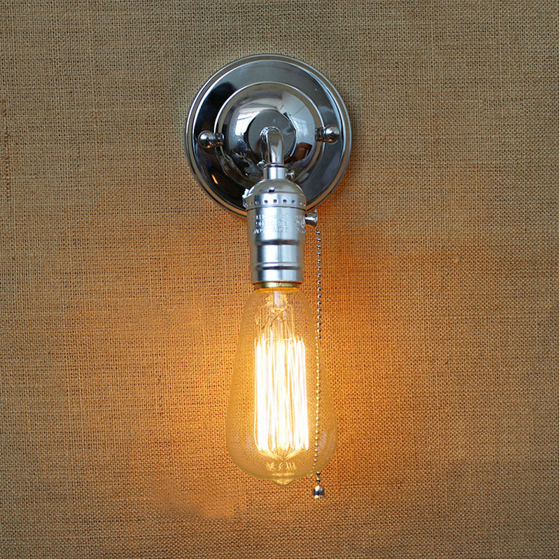shpping loft vintage iron wall lamp with switch indoor wall lights fashion stair light bedside lamps modern wall light gold