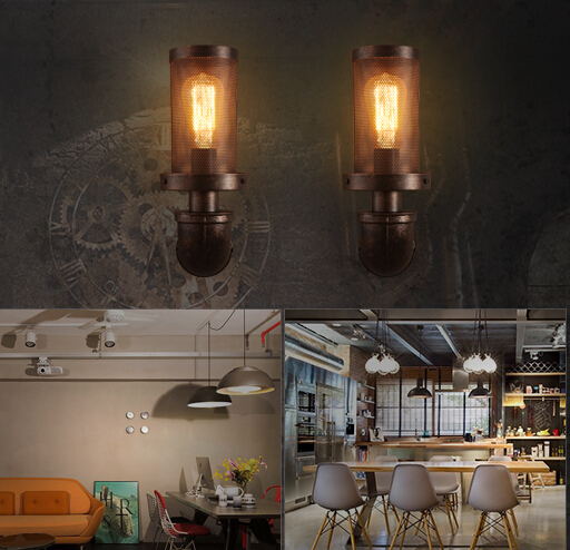 simple loft style industry vintage restaurant wall lamp creative personality nordic iron cafe corridor wall light