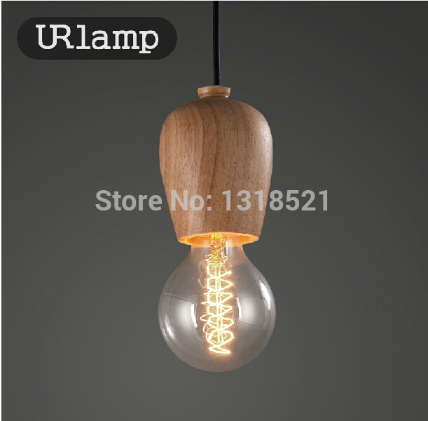 vintage black cord pendant lamps european wood e26/e27 pendant lights edison bulb ac90-265v suspension hanging lamparas