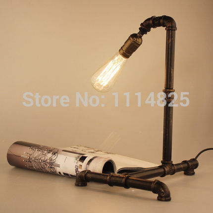 vintage edison table lamp light bulb vintage table lamps personalized water pipe desk lamp ac 90-260v