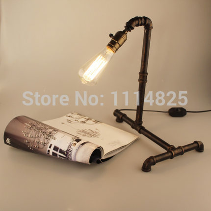 vintage edison table lamp light bulb vintage table lamps personalized water pipe desk lamp ac 90-260v