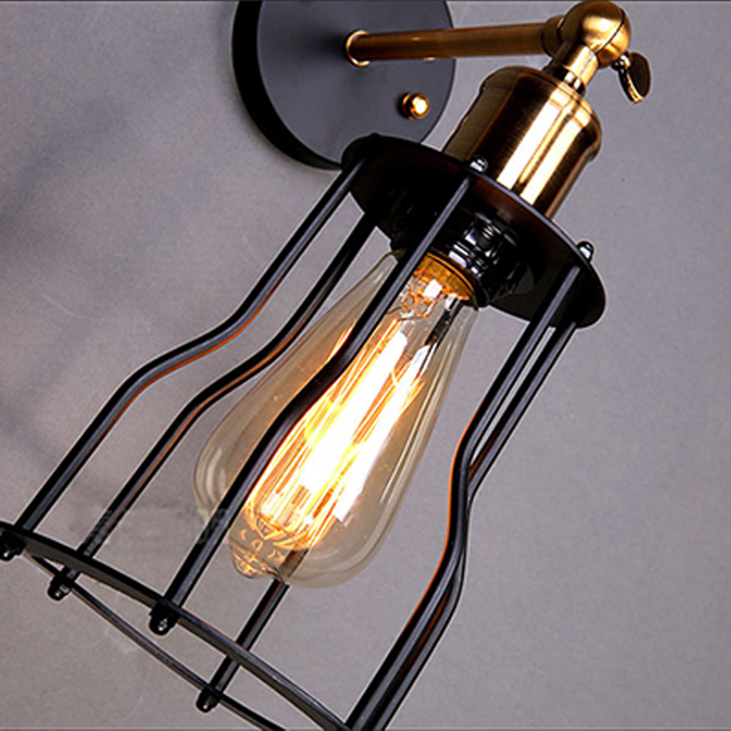 vintage industrial lighting wall lights e27 country small black metal lamps edison lighting fixtures