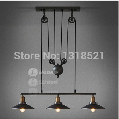 vintage loft industrial pendant lights american country pendant lamp adjustable wire lamps retractable decoration lighting