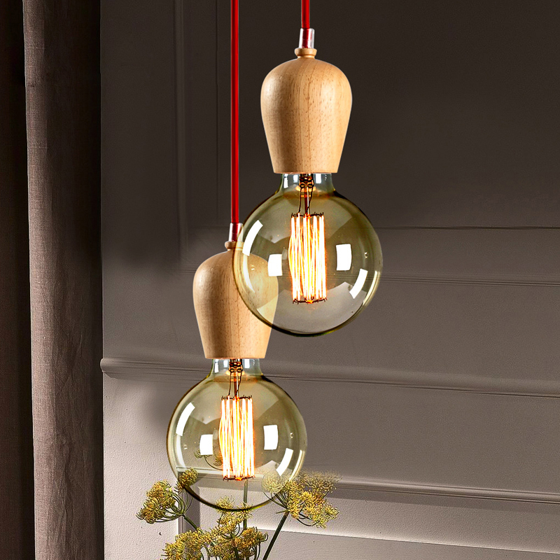 vintage pendant light for kitchen nordic retro luminaire wood loft pendant edison fixtures lamp lustre industriel hanging lights