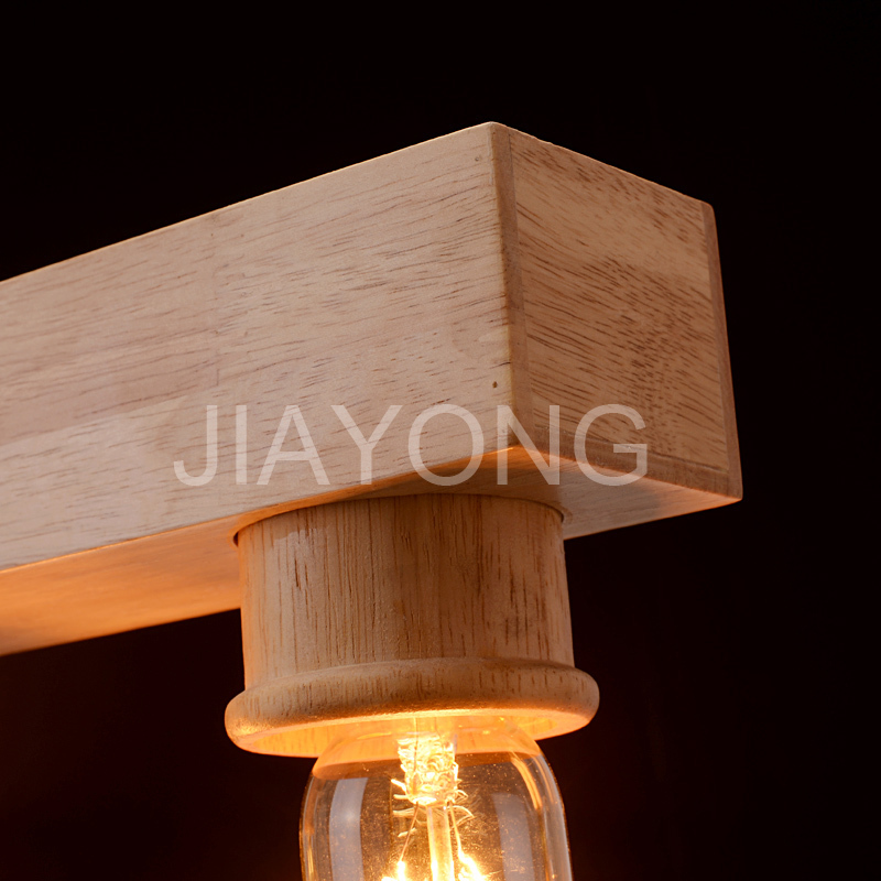 vintage wood wooden pendant light 5 edison bulbs for living room dining room home lighting fixture ac 110v/220v