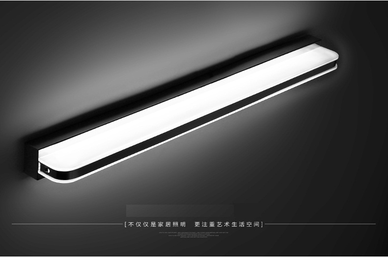 120cm ac90-260v modern bathroom mirror wall light stainless steel and acrylic lamps for washroom mirror wall light
