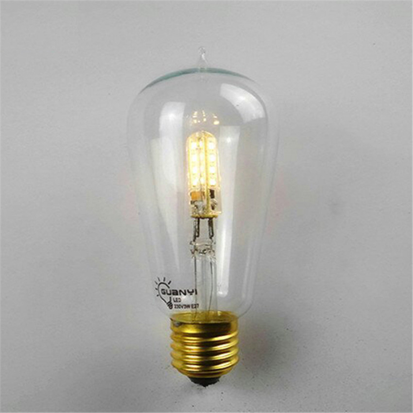 2014 nice retro led bulb 110v 220v e27 3w edison bulb 3528 smd warm white led chandelier light edison light bulb