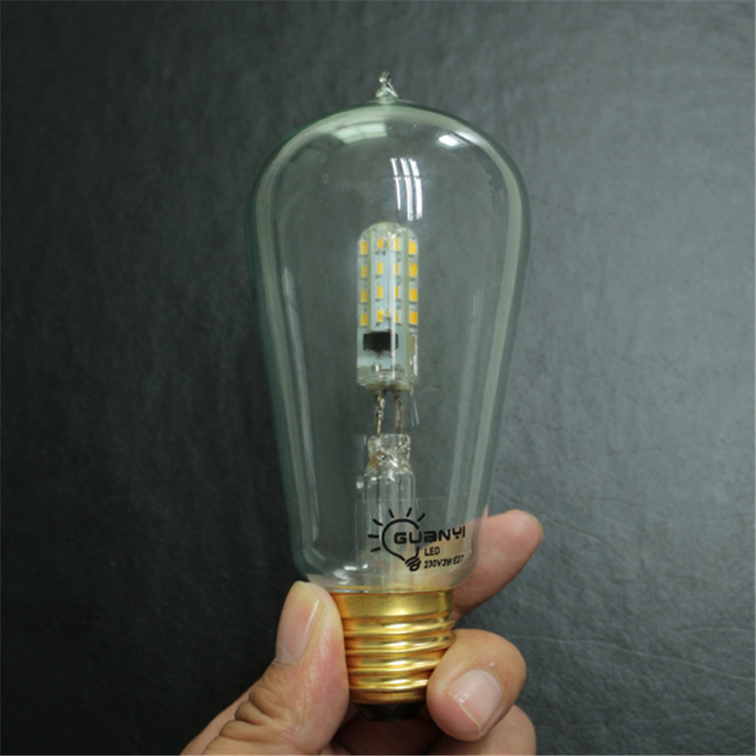 2014 nice retro led bulb 110v 220v e27 3w edison bulb 3528 smd warm white led chandelier light edison light bulb