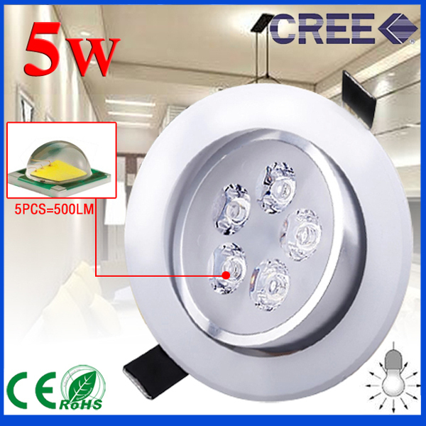 3w 5w 7w led ceiling light spotlight ac85-265v cree led downlight lams white shell cool warm white light