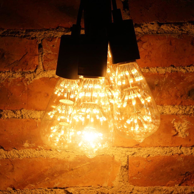 8pcs vintage edison bulb 3w st64 incandescent light lamp bulb e27 home light bulb filament bulb lighting tubes edison bombilla