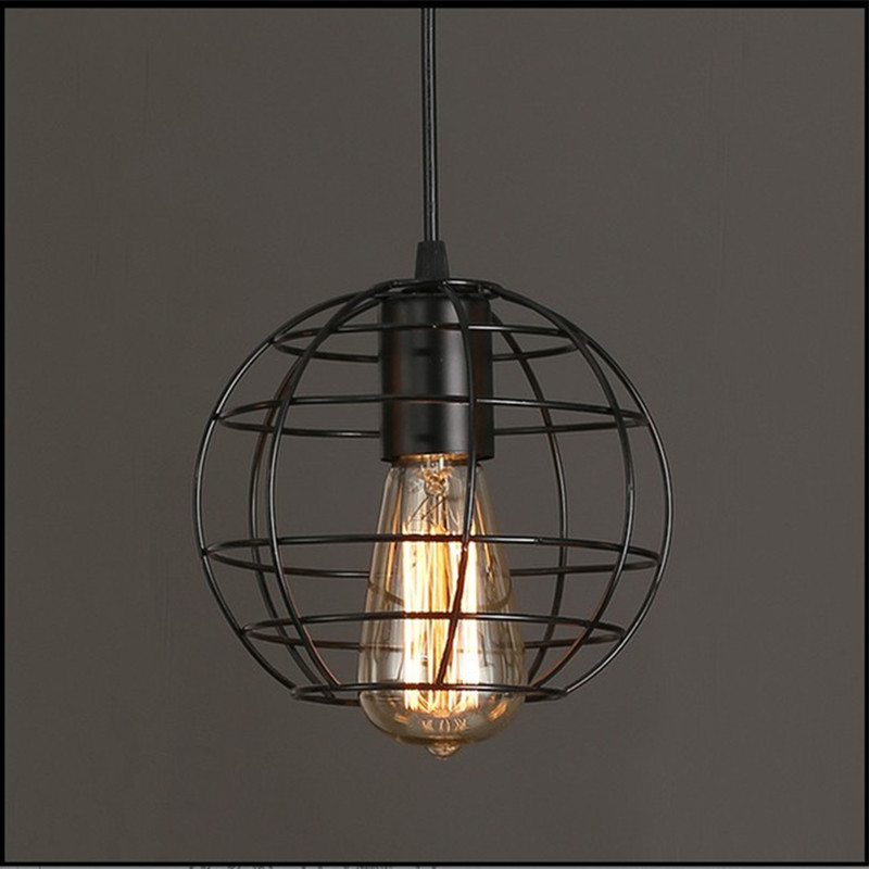 9 small cage vintage iron pendant light industrial loft retro droplight bar cafe restaurant american country style hanging lamp