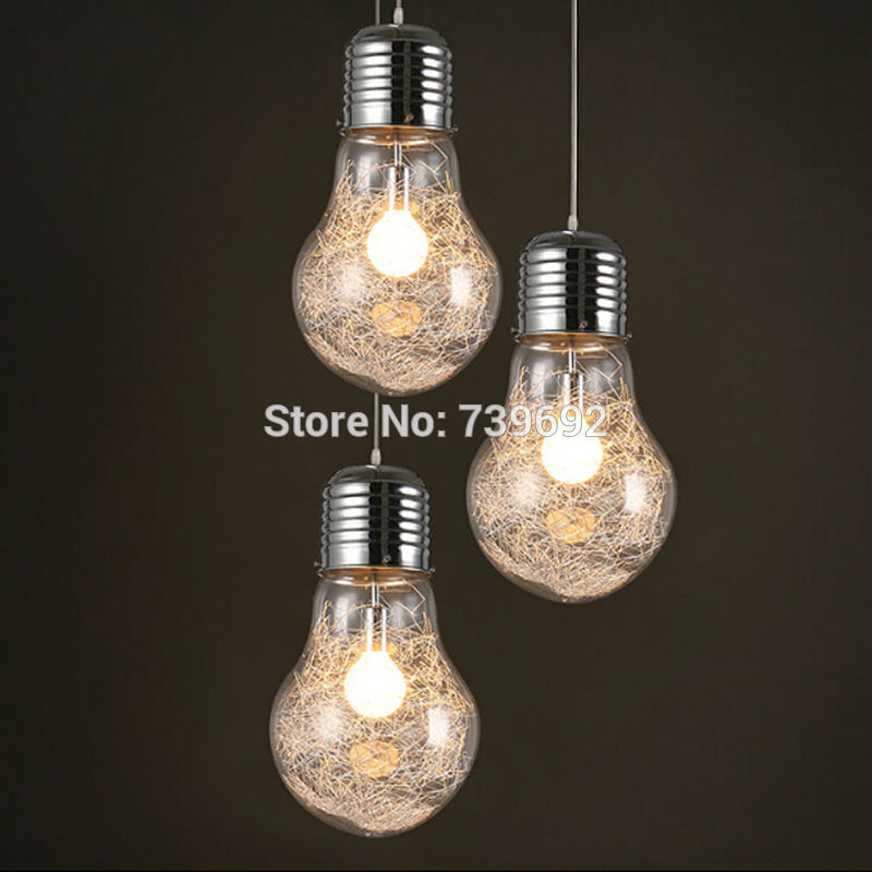 aluminum edison bulb lamp bubble lamp personalized lighting lamps fashion modern glass bulb pendant light 15cm 25cm 30cm