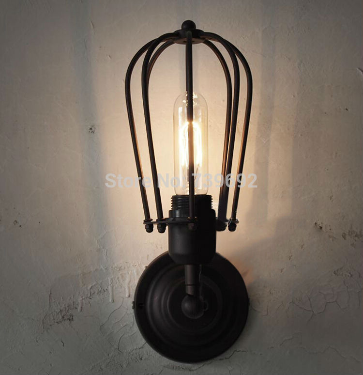 american fashion vintage diy handmade creative cage wall lights retro rustic country wall lamp antique iron mounted lamps