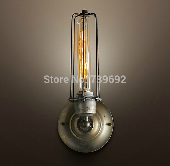 american style vintage iron wall lamps e26/e27 lamp base,retro mirror front lamp lighting cage wall sconce for