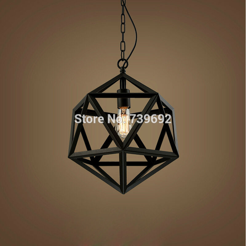black wrought iron loft lamp industrial pendant lamp moroccan rustic vintage light fixtures for room dia.32/42/52cm bk1035