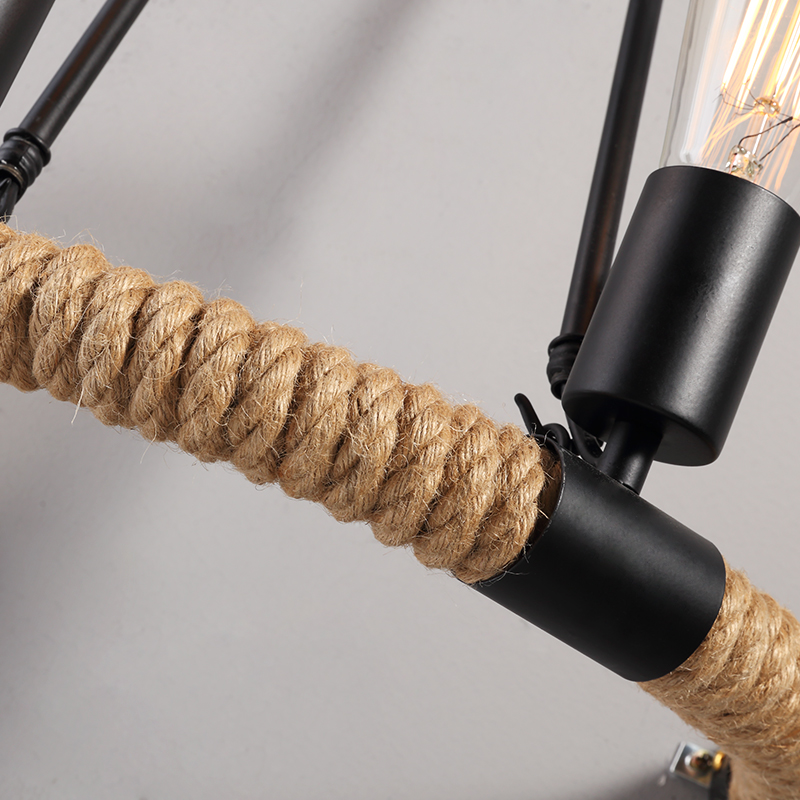 brief american vintage hemp rope wall lamps loft wall lights for art gallery/ bar/ restaurant lighting