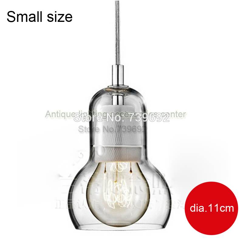 (dia.11*16.5cm) retro north europe style 5 edison light bulb glass pendant lamps light e27 220v
