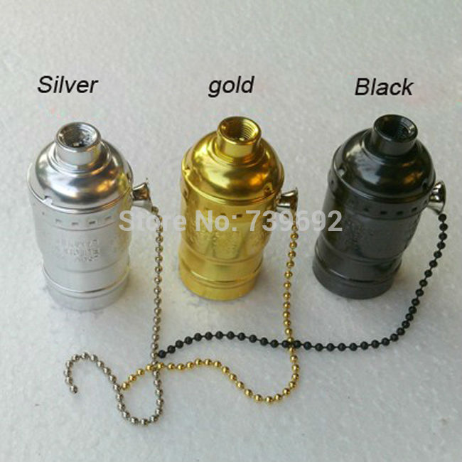 e26 e27 underplating vintage 4 colors lamp holder pendant light edison lamp base/ diy lamp accessories 4pcs/lot, ship