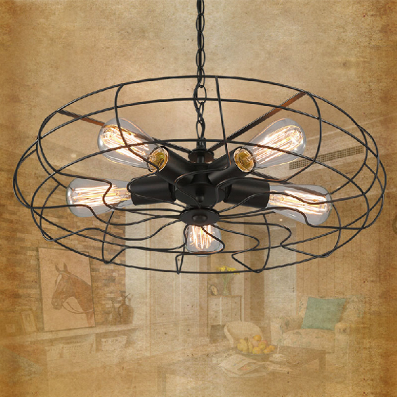 loft rural industry contracted wind character fan pendant lamps restoring ancient ways wrought iron lights for restaurant,