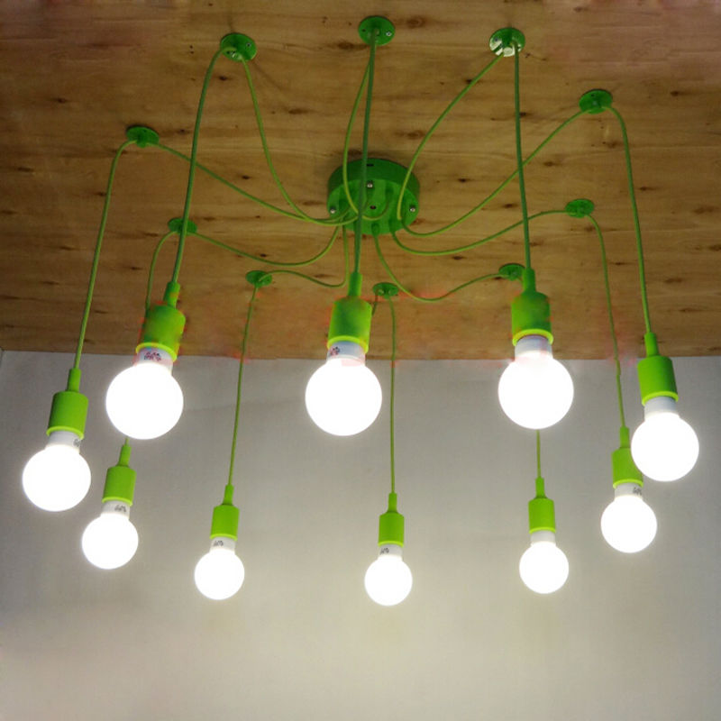 modern chandeliers lamp color silicone e26/ e27 lampholder 5-10 arms pendants restaurant bar led light fixture