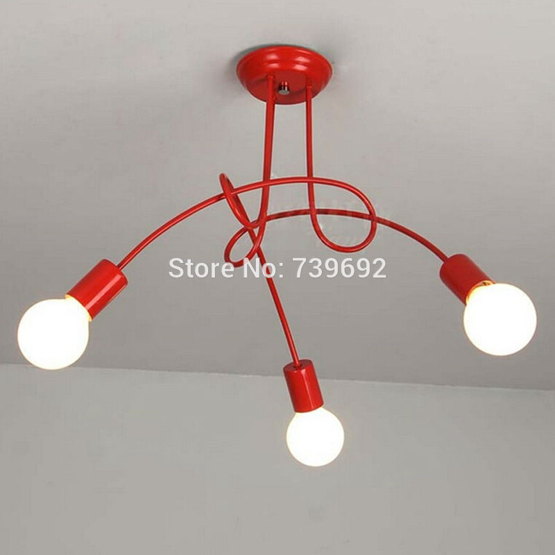 modern fashion design of kids room lamp nordic dome light 3/5 heads ceiling lights for home decor black,white,red color