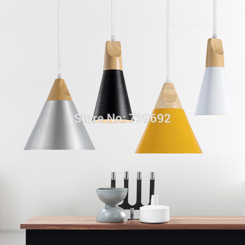 modern led aluminum pendant lights funnel design slope lamps for restaurant bar coffee dining room hanging fixture 1*e27/e26