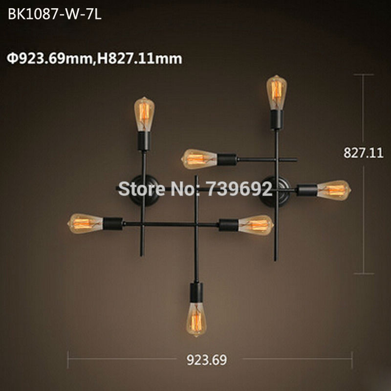new arrival creative fashion industry sitting room wall lamp personality retro bull bar restaurant cafe lights 7*e27