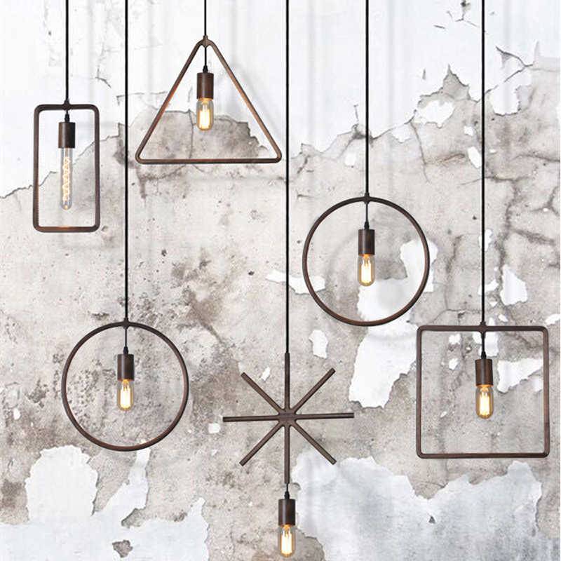 nordic loft industrial wood chandelier modern minimalist dining hall bar decorative lighting lamps geometry pendant lamp
