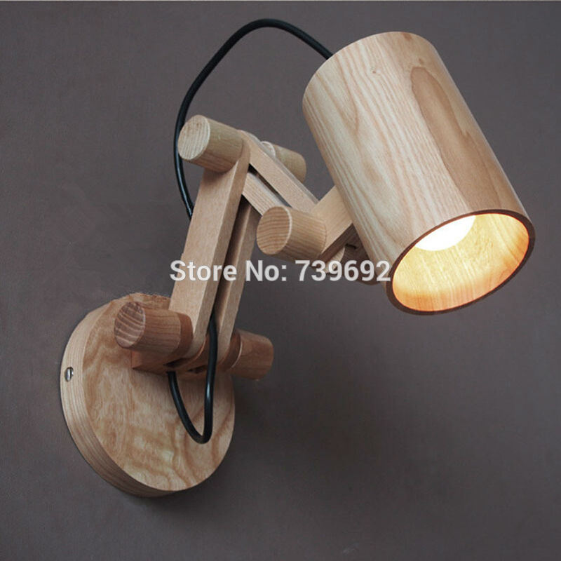 oak modern wooden wall lamp lights for bedroom home lighting,wall sconce solid wooden wall light 1*e27